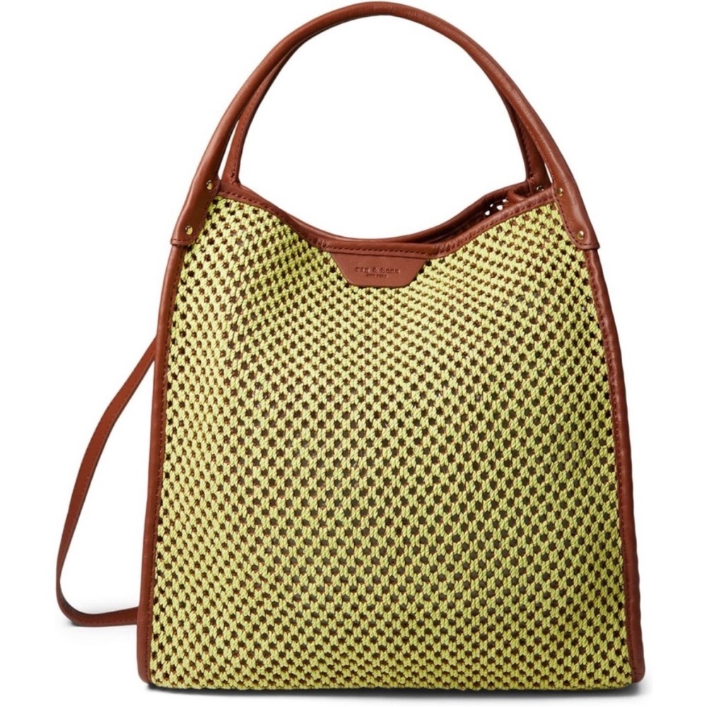 Rag & Bone Tote- Brown and Yellow Hobo Shoulder Bag with Leather Trim